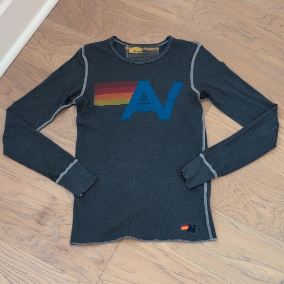 Aviator Nation Tops - Aviator Nation Thermal Crew  Long Sleeve Shirt Size S